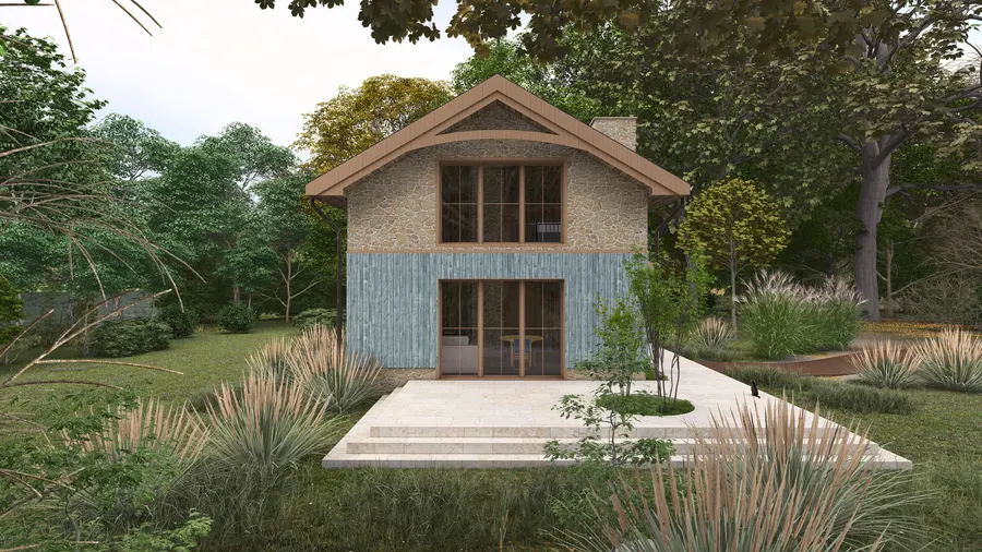 Projekt domu letniskowego — architektura drewniana, powiat kartuski